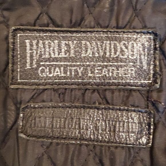 Harley Davidson Vintage Black Leather Motorcycle Jacket - Picture 11 of 14